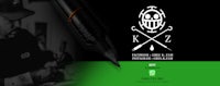 a black and green logo with the word kz on it